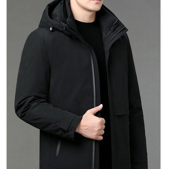 Luxury Light - Men's Casual Warm White Goose Down Jacket - Picture 5 of 14